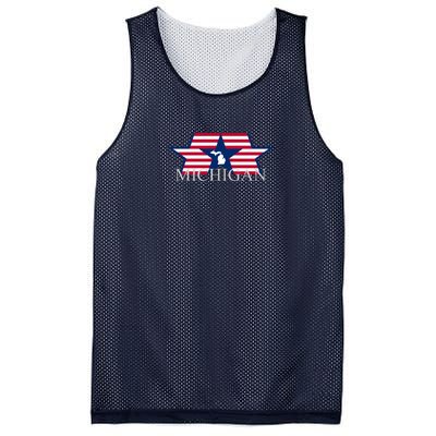 Retro Michigan Star Map Mesh Reversible Basketball Jersey Tank