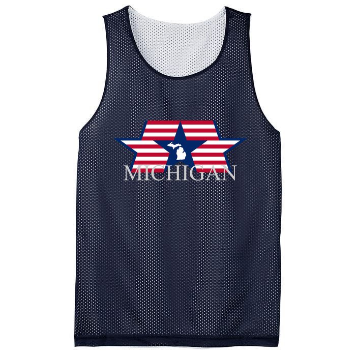 Retro Michigan Star Map Mesh Reversible Basketball Jersey Tank