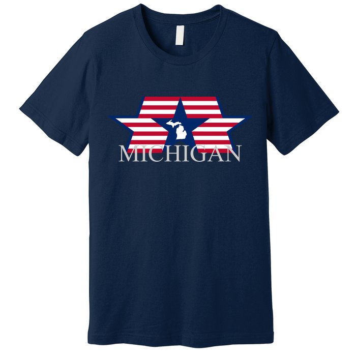 Retro Michigan Star Map Premium T-Shirt