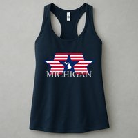 Retro Michigan Star Map Womens Tank Top