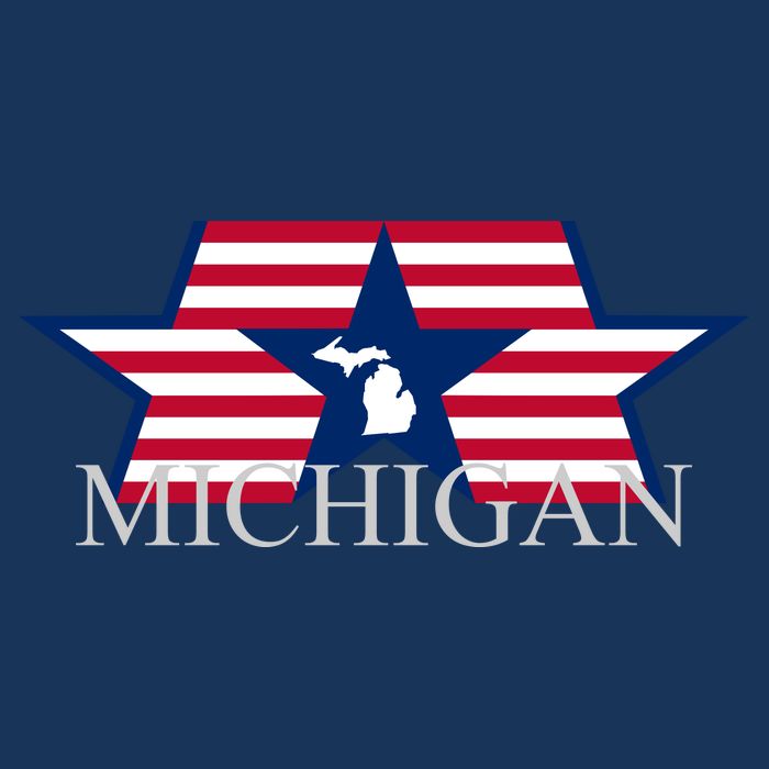 Retro Michigan Star Map Baby Bodysuit