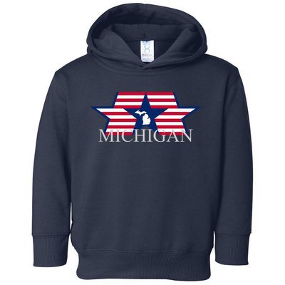 Retro Michigan Star Map Toddler Hoodie