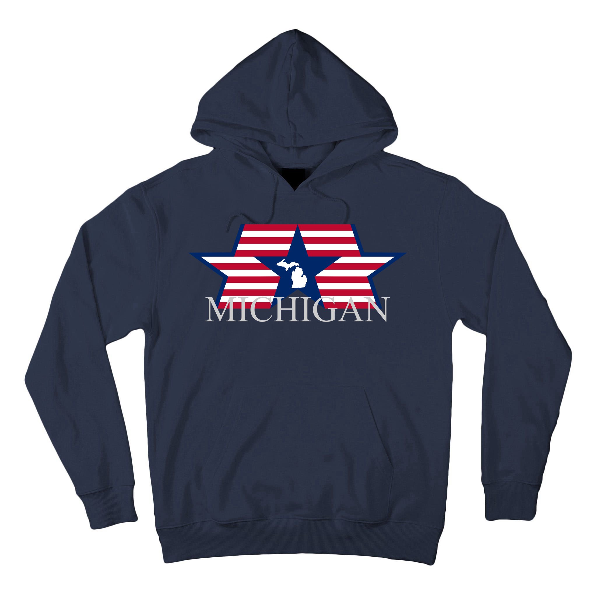 Retro Michigan Star Map Tall Hoodie