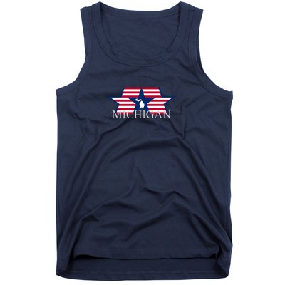 Retro Michigan Star Map Tank Top