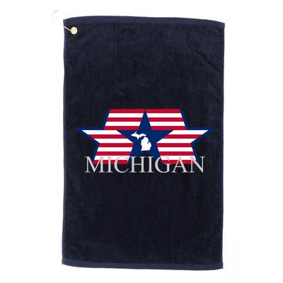 Retro Michigan Star Map Golf Towel