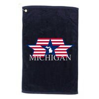 Retro Michigan Star Map Golf Towel
