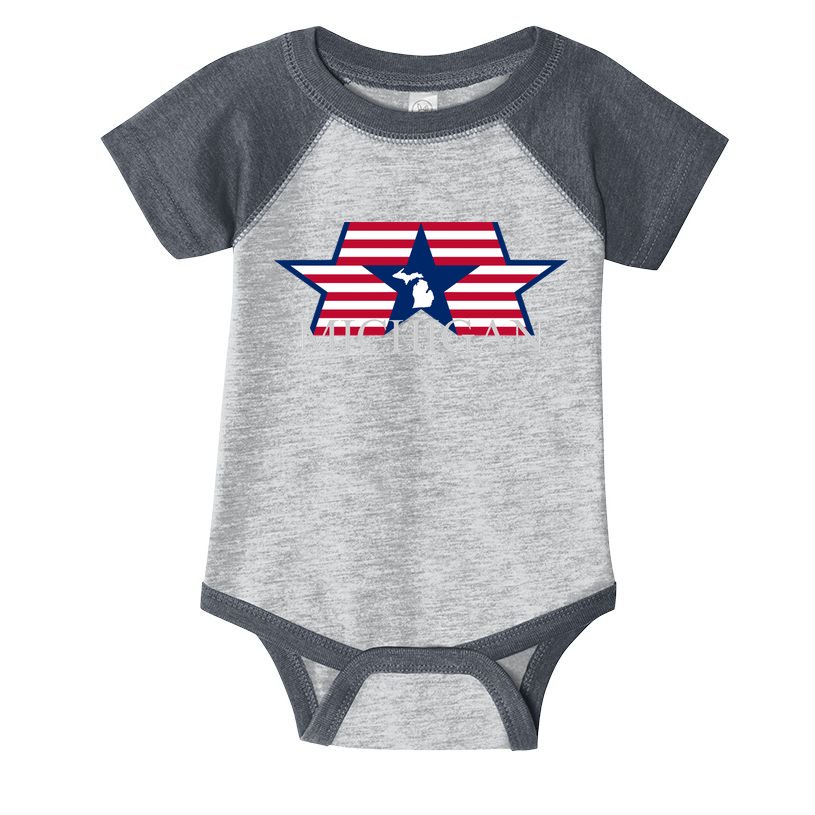Retro Michigan Star Map Infant Baby Jersey Bodysuit