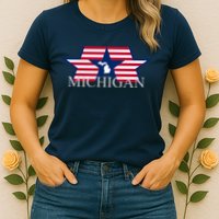Retro Michigan Star Map Womens T-Shirt