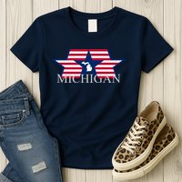 Retro Michigan Star Map Womens T-Shirt