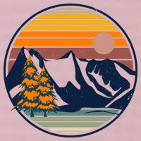 Retro Mountain Sunset Nature 25L Jumbo Tote