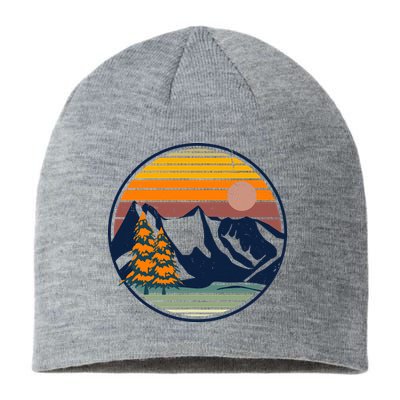 Retro Mountain Sunset Nature Sustainable Beanie