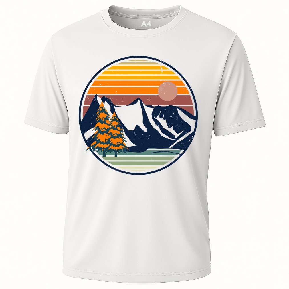 Retro Mountain Sunset Nature Performance Shirt