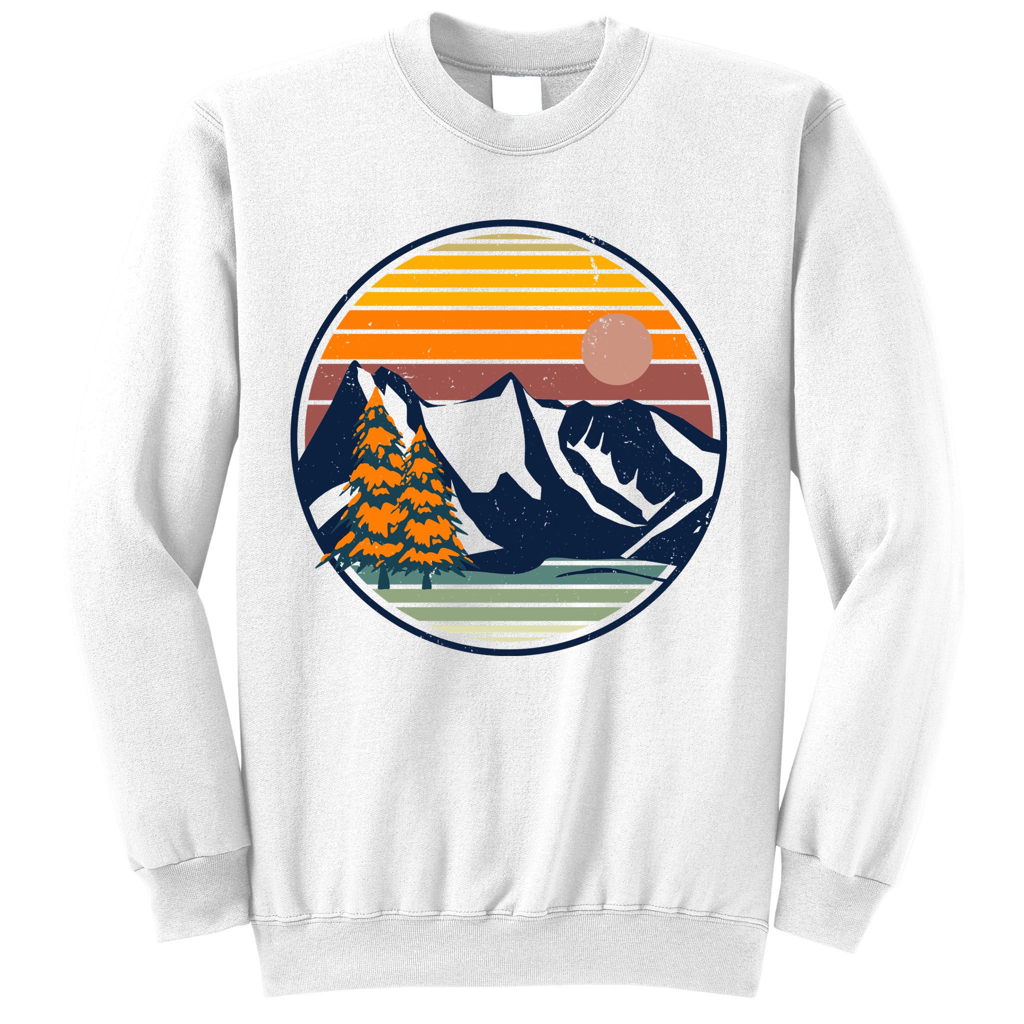 Retro Mountain Sunset Nature Sweatshirt