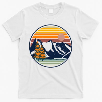 Retro Mountain Sunset Nature T-Shirt