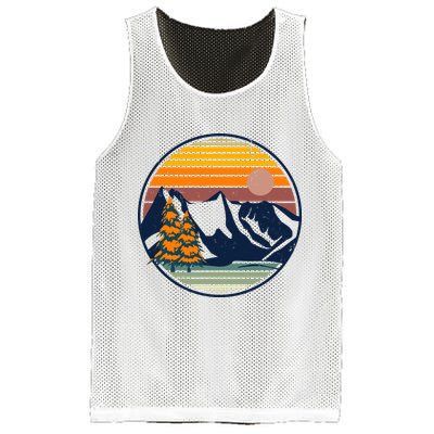 Retro Mountain Sunset Nature Mesh Reversible Basketball Jersey Tank