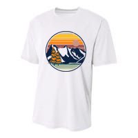 Retro Mountain Sunset Nature Youth Performance Sprint T-Shirt