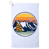 Retro Mountain Sunset Nature Golf Towel