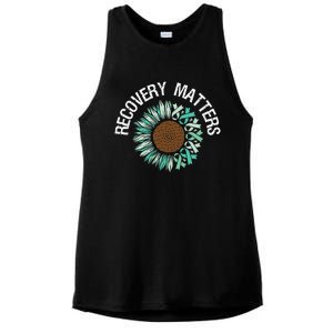 Recovery Matters Sobriety Anniversary Sober AA NA Ladies PosiCharge Tri-Blend Wicking Tank