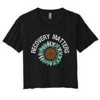 Recovery Matters Sobriety Anniversary Sober AA NA Women's Crop Top Tee