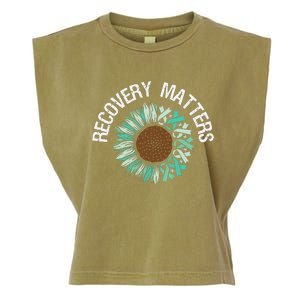 Recovery Matters Sobriety Anniversary Sober AA NA Garment-Dyed Women's Muscle Tee