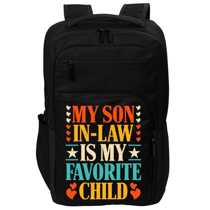 Retro My Son In Law Is My Favorite Child Funny Family Humor Impact Tech Backpack