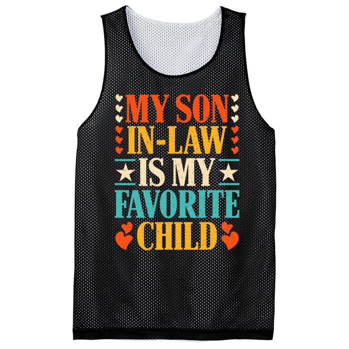 Retro My Son In Law Is My Favorite Child Funny Family Humor Mesh Reversible Basketball Jersey Tank