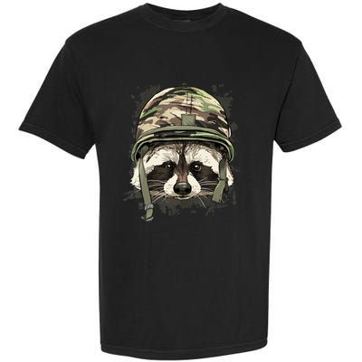 Raccoon Military Soldier Veterans Day Trash Panda Animal Garment-Dyed Heavyweight T-Shirt