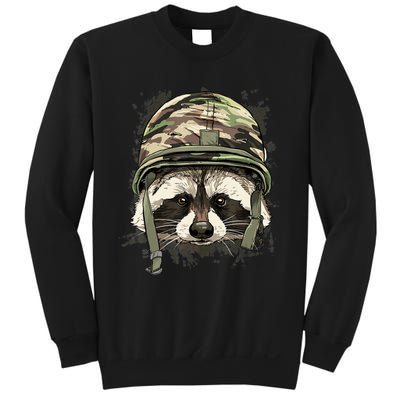 Raccoon Military Soldier Veterans Day Trash Panda Animal Sweatshirt