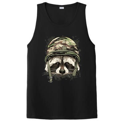 Raccoon Military Soldier Veterans Day Trash Panda Animal PosiCharge Competitor Tank