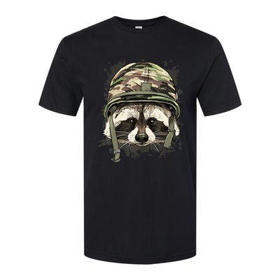 Raccoon Military Soldier Veterans Day Trash Panda Animal Softstyle CVC T-Shirt