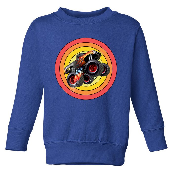 Retro Monster Truck Show Gift Vintage Monster Trucks Gift Toddler Sweatshirt