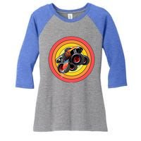 Retro Monster Truck Show Gift Vintage Monster Trucks Gift Women's Tri-Blend 3/4-Sleeve Raglan Shirt