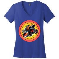 Retro Monster Truck Show Gift Vintage Monster Trucks Gift Women's V-Neck T-Shirt