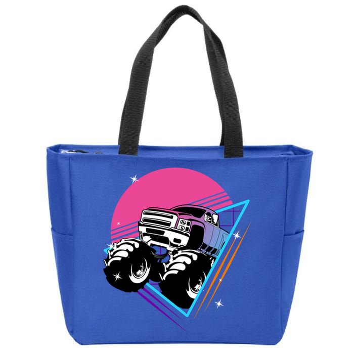 Retro Monster Truck Show Cute Gift Vintage Monster Trucks Gift Zip Tote Bag