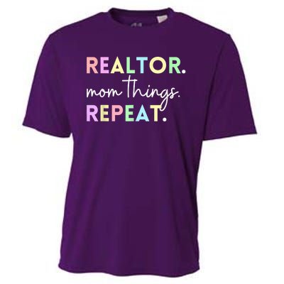 Realtor Mom Things Repeat For Mothers Selling Real Estate Cooling Performance Crew T-Shirt