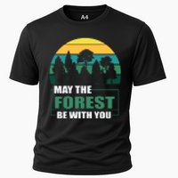 Retro May The Forest Be With You Camping Gift Cooling Performance Crew T-Shirt