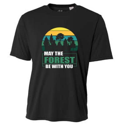 Retro May The Forest Be With You Camping Gift Cooling Performance Crew T-Shirt