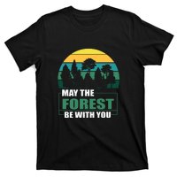 Retro May The Forest Be With You Camping Gift T-Shirt