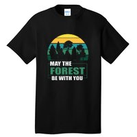 Retro May The Forest Be With You Camping Gift Tall T-Shirt