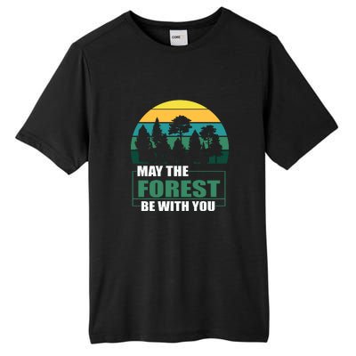 Retro May The Forest Be With You Camping Gift Tall Fusion ChromaSoft Performance T-Shirt