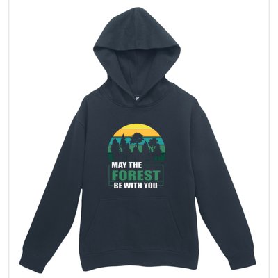 Retro May The Forest Be With You Camping Gift Urban Pullover Hoodie