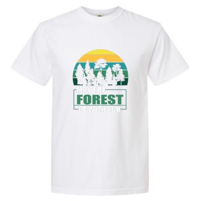 Retro May The Forest Be With You Camping Gift Garment-Dyed Heavyweight T-Shirt