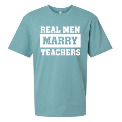 Real Marry Teachers Gift Proud Husband Of Wife Spouse Cool Gift Sueded Cloud Jersey T-Shirt