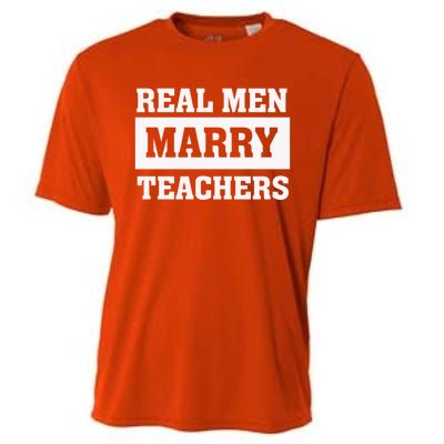 Real Marry Teachers Cool Gift Proud Husband Of Wife Spouse Gift Cooling Performance Crew T-Shirt