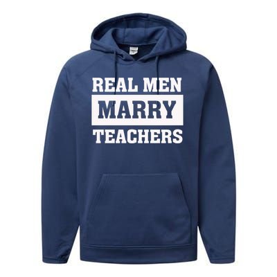 Real Marry Teachers Cool Gift Proud Husband Of Wife Spouse Gift Performance Fleece Hoodie