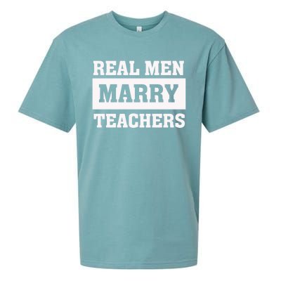 Real Marry Teachers Cool Gift Proud Husband Of Wife Spouse Gift Sueded Cloud Jersey T-Shirt