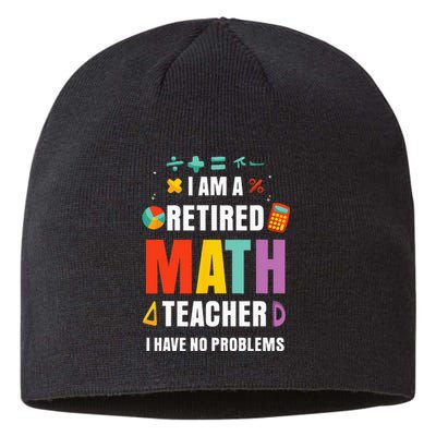 Retired Math Teacher Funny Retirement Quotes Sustainable Beanie