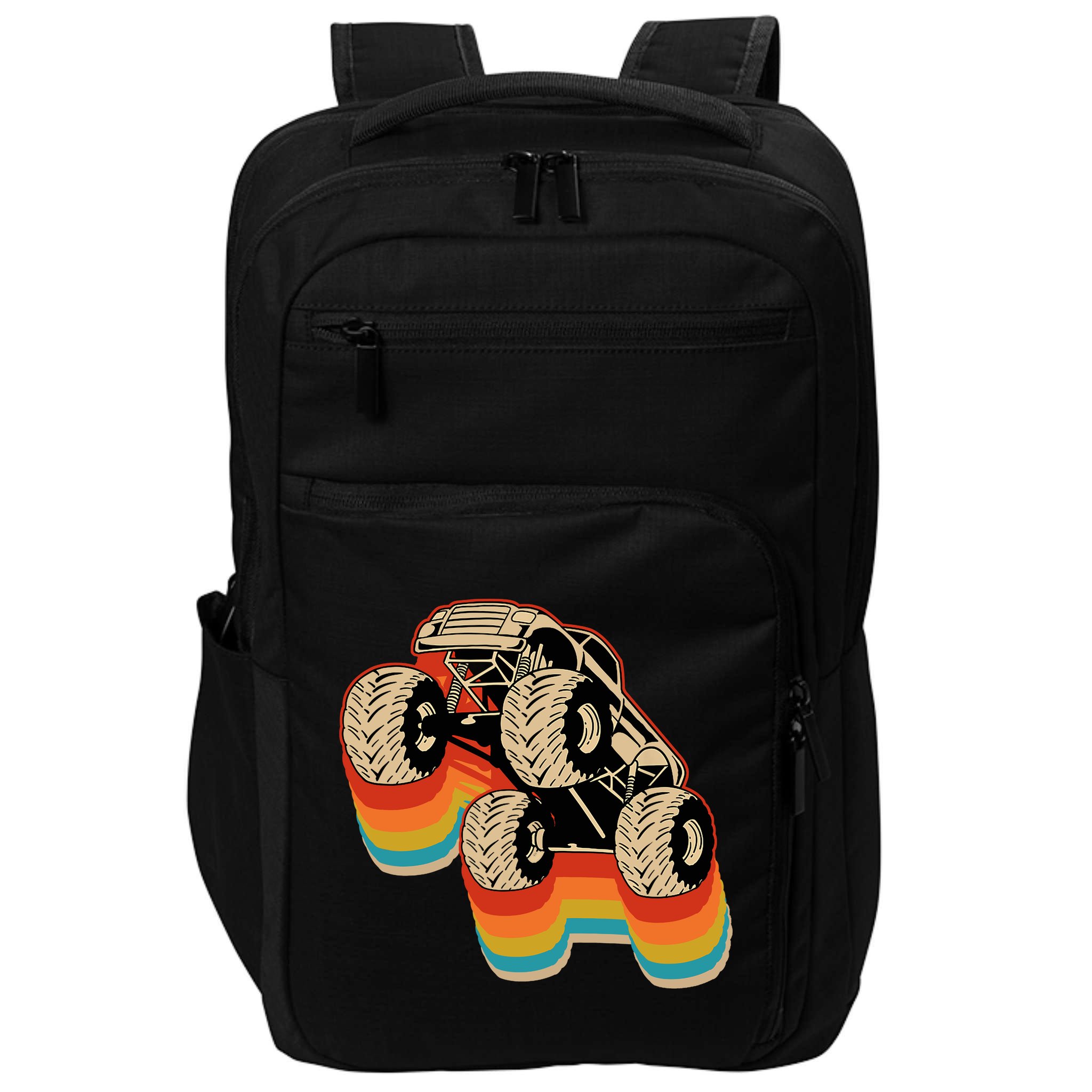Retro Monster Truck Big Style Truck Impact Tech Backpack
