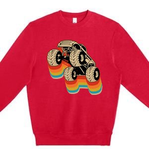 Retro Monster Truck Big Style Truck Premium Crewneck Sweatshirt