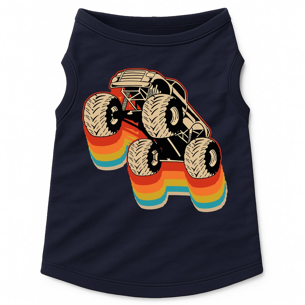 Retro Monster Truck Big Style Truck Doggie Tank